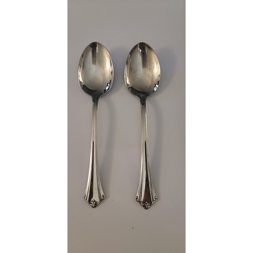 Oneida Anticipation Deluxe Stainless Glossy Oval Soup Dinner Spoon Set of 2